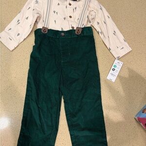 Carter's Cream and Green Kids Matching Set